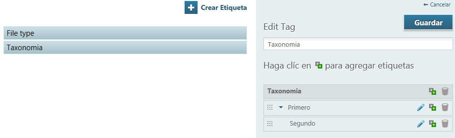 Tags view
