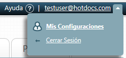 Help tab account settings drop down menu