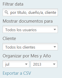 Billing History Filter