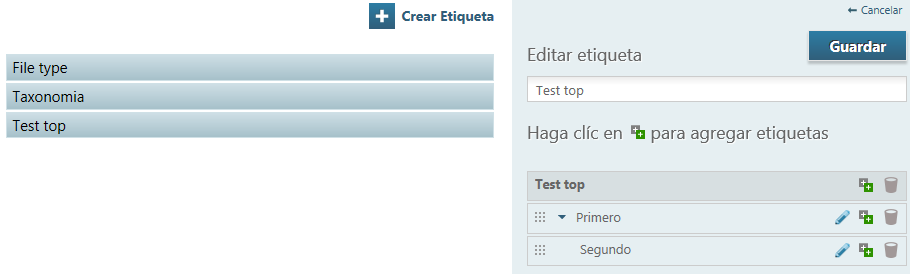 Tags view