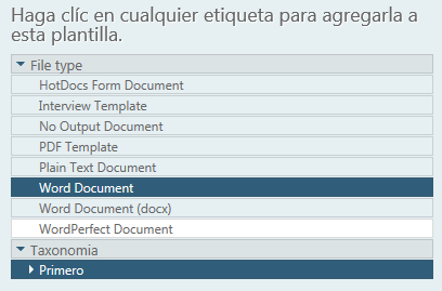 Template categories