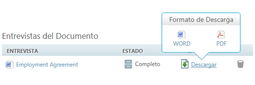 Download format options pop up
